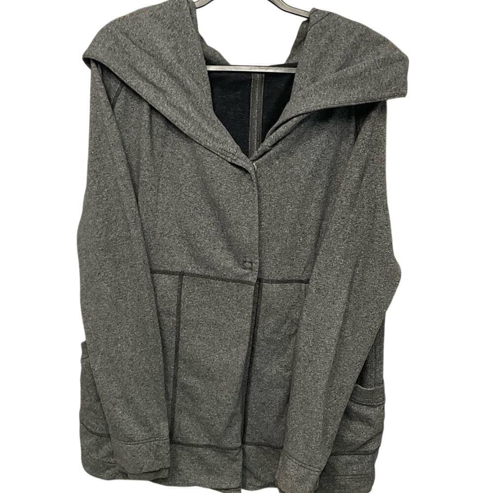 Lululemon Find Your Centre Wrap Heather Speckled In Gray & Black Hoodie Size 10 - Picture 4 of 9